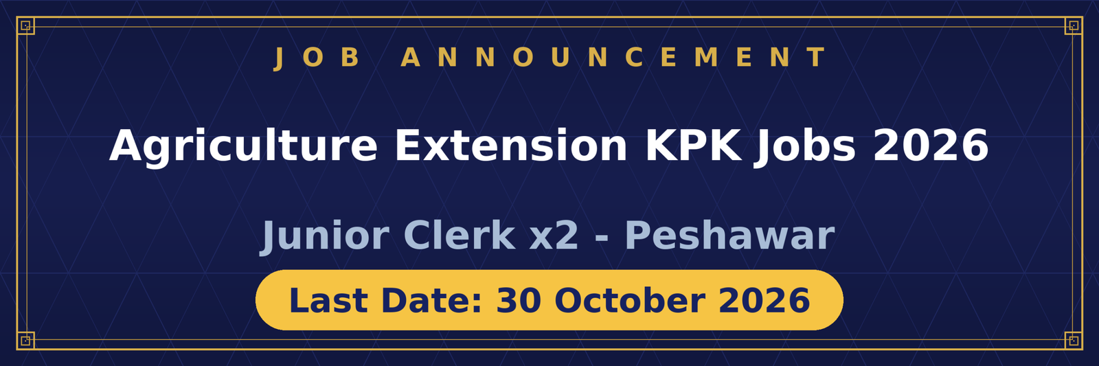Agriculture Extension KPK Jobs 2026 Advertisement