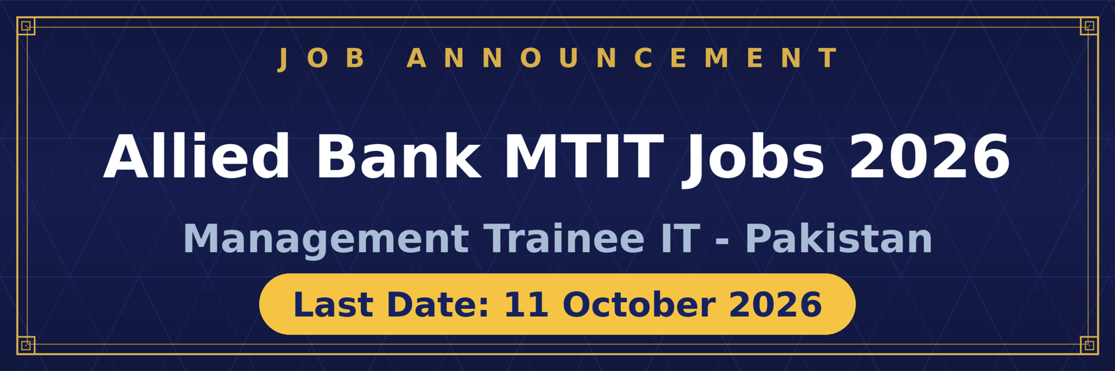Allied Bank MTIT Jobs 2026 Advertisement