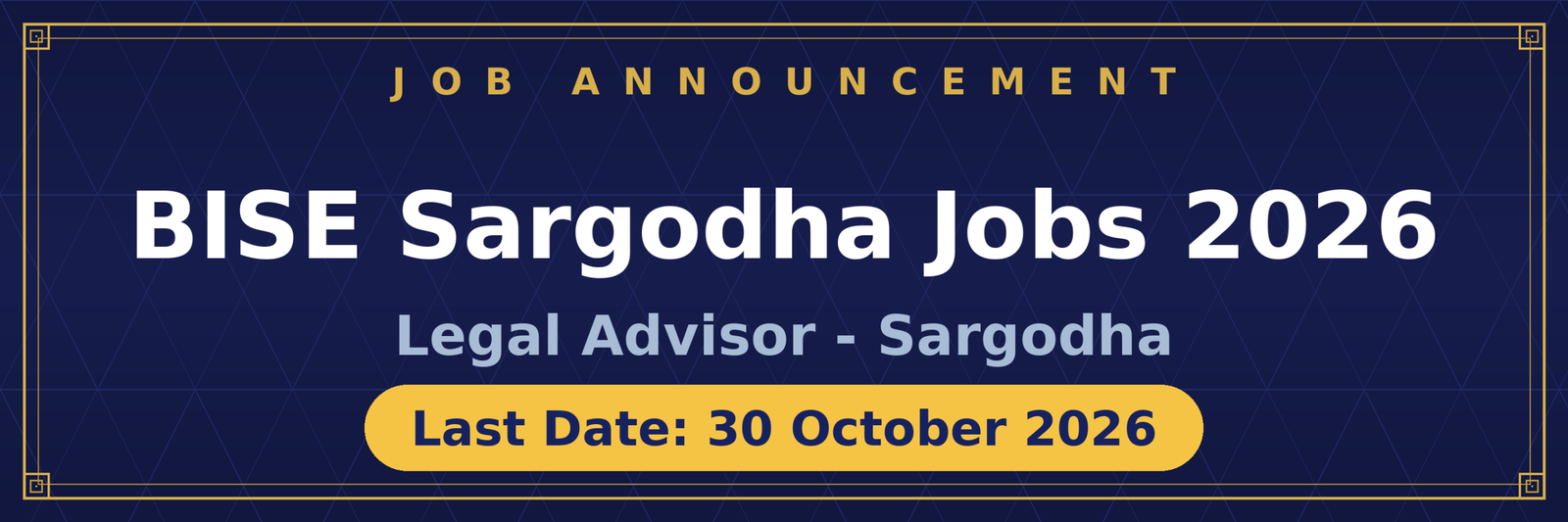 BISE Sargodha Jobs 2026 Advertisement
