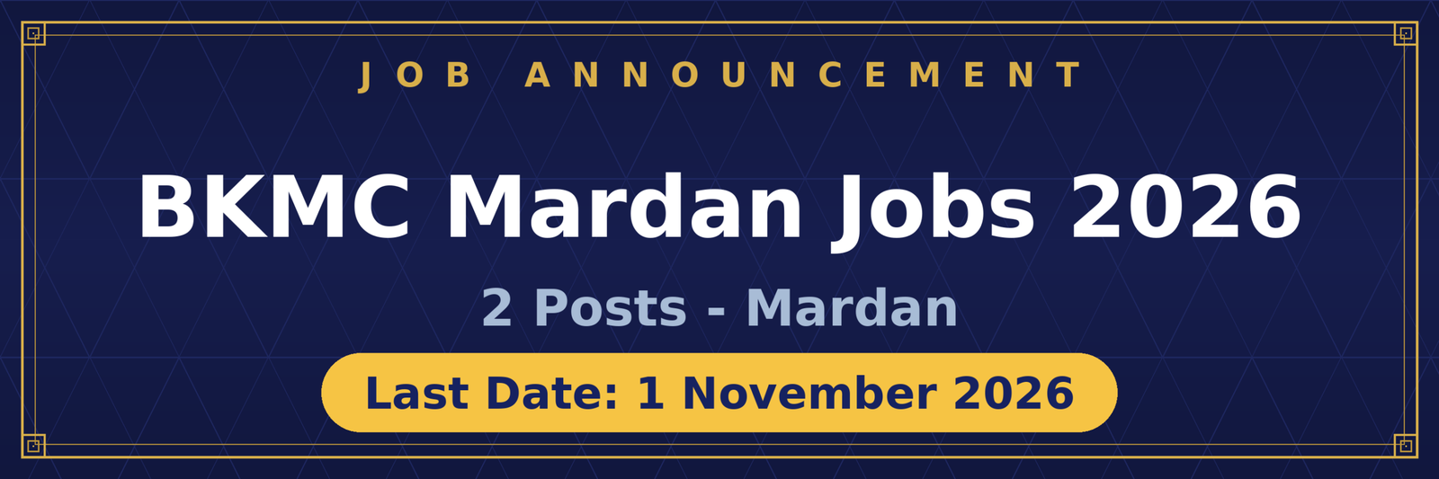 BKMC Mardan Jobs 2026 Advertisement