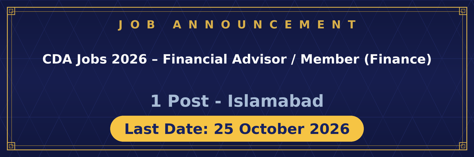 CDA Jobs 2026 Advertisement
