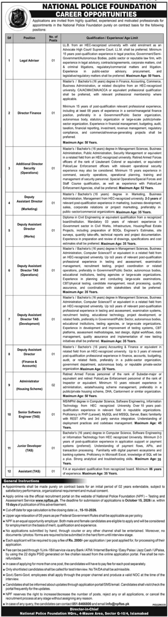 National Police Foundation Jobs 2026 Advertisement