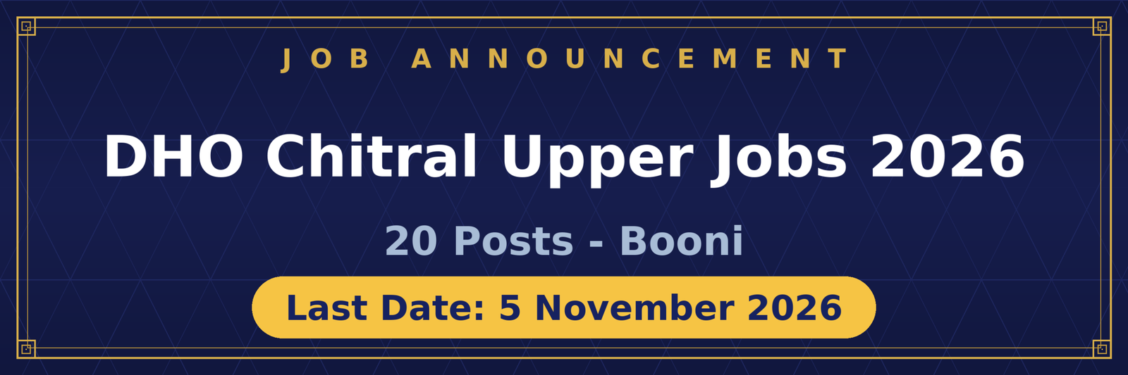 DHO Chitral Upper Jobs 2026 Advertisement