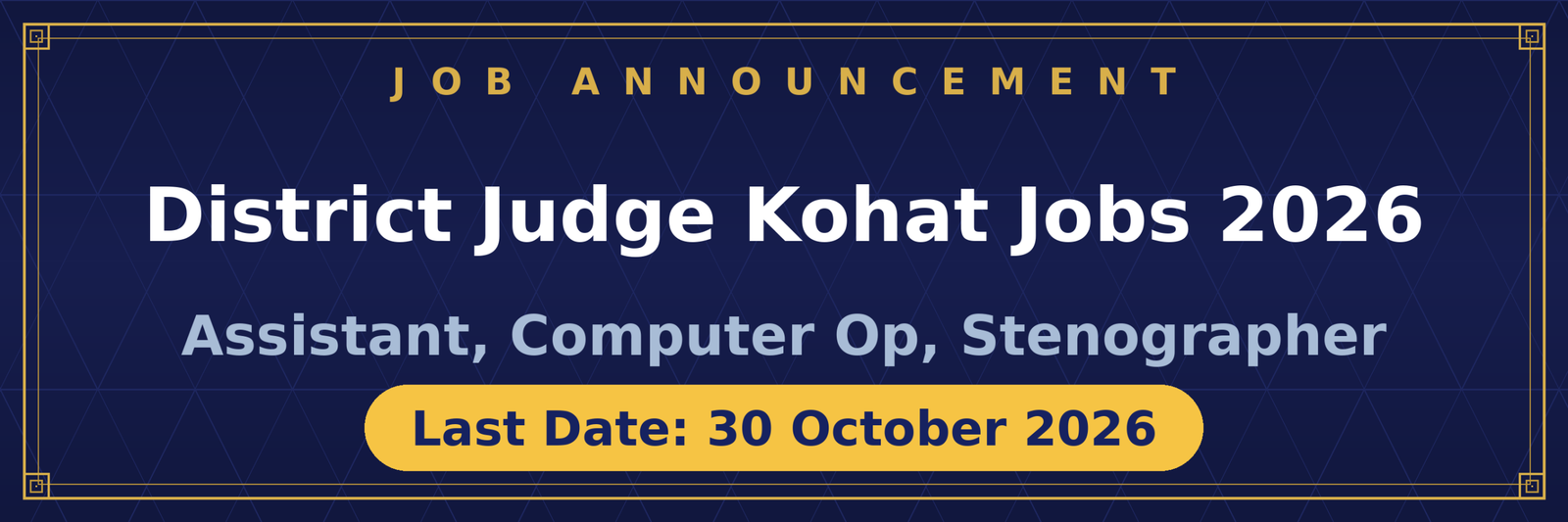 District Judge Kohat Jobs 2026 Advertisement