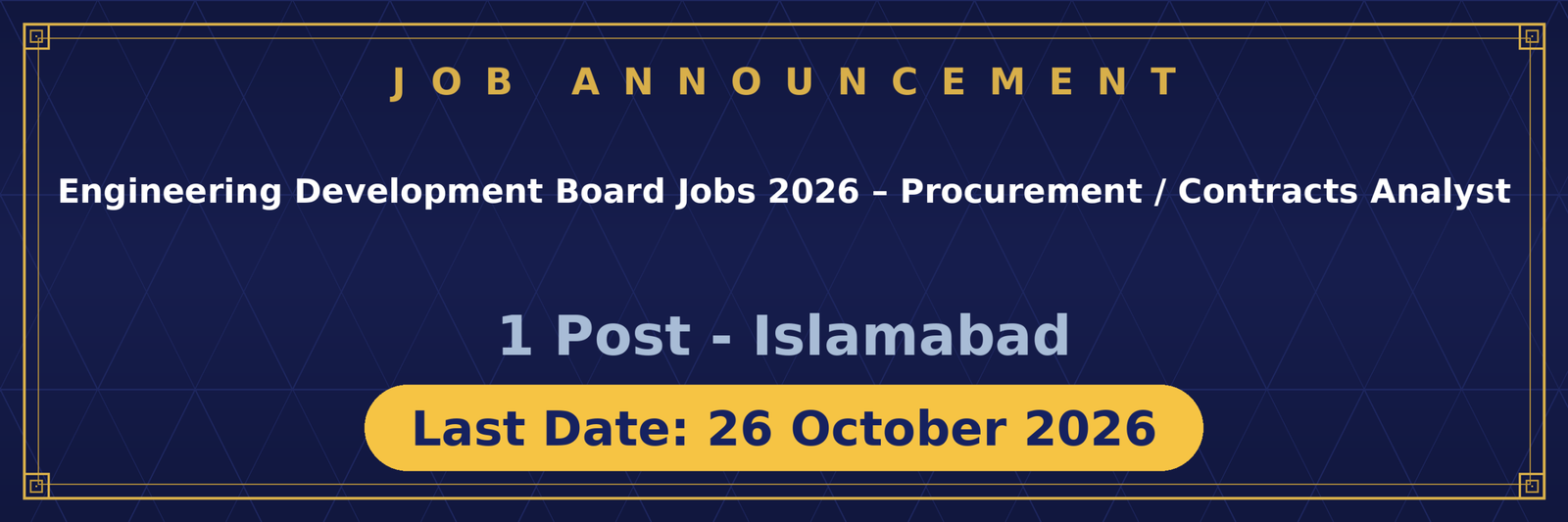 Engineering Development Board Jobs 2026 Advertisement
