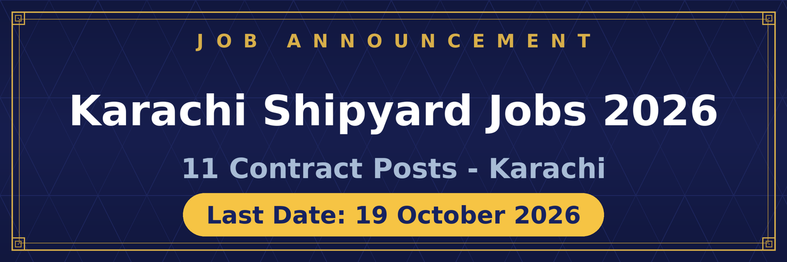 Karachi Shipyard Jobs 2026 Advertisement