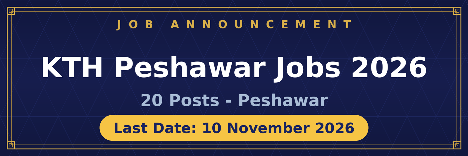 KTH Peshawar Jobs 2026 Advertisement