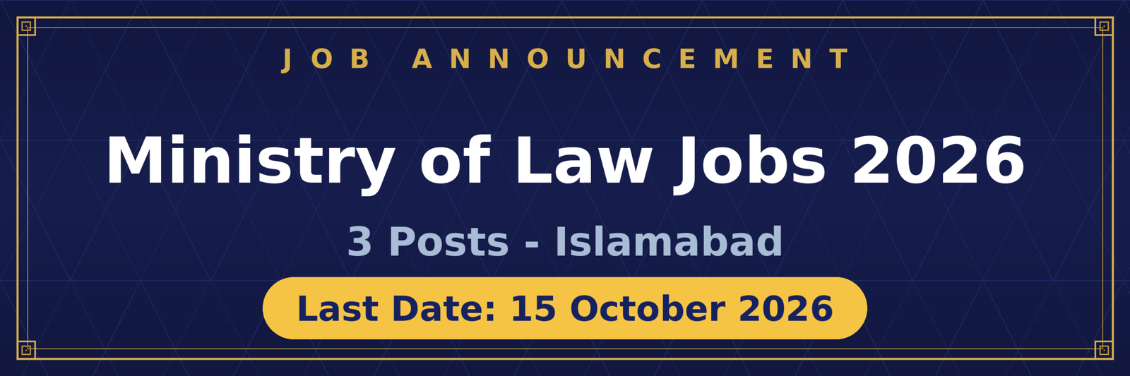 Ministry of Law and Justice Jobs 2026 Advertisement
