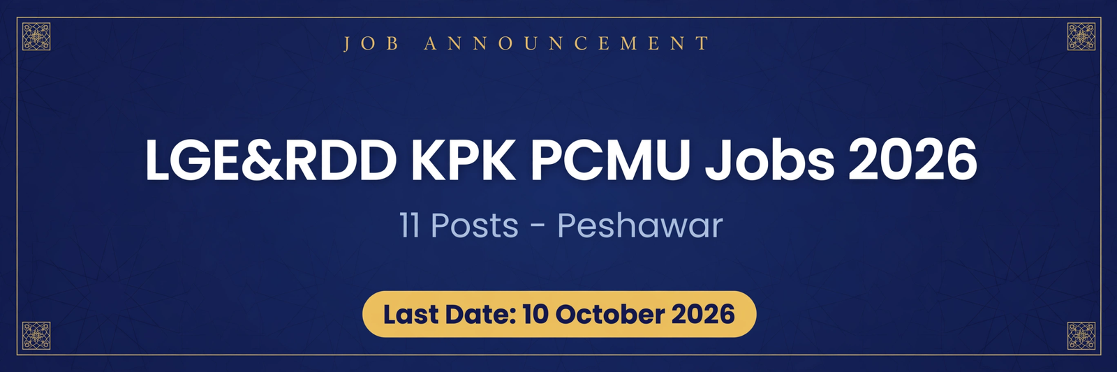 LGE&RDD KPK PCMU Jobs 2026 Advertisement