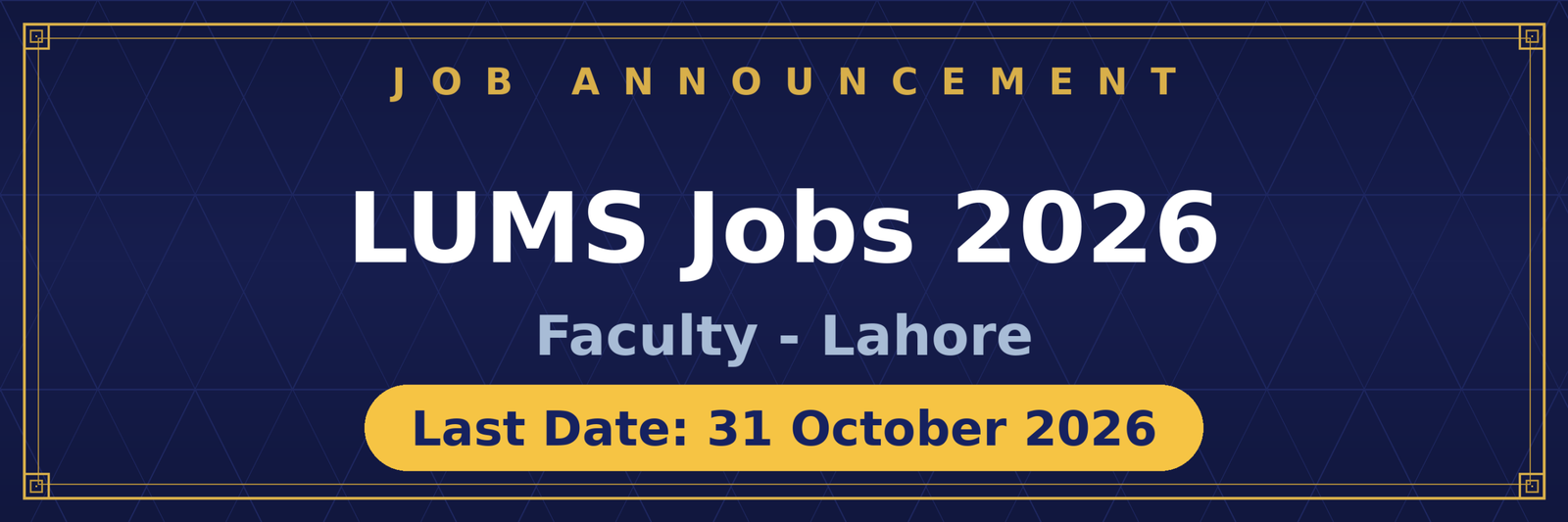 LUMS Physical Chemistry Jobs 2026 Advertisement