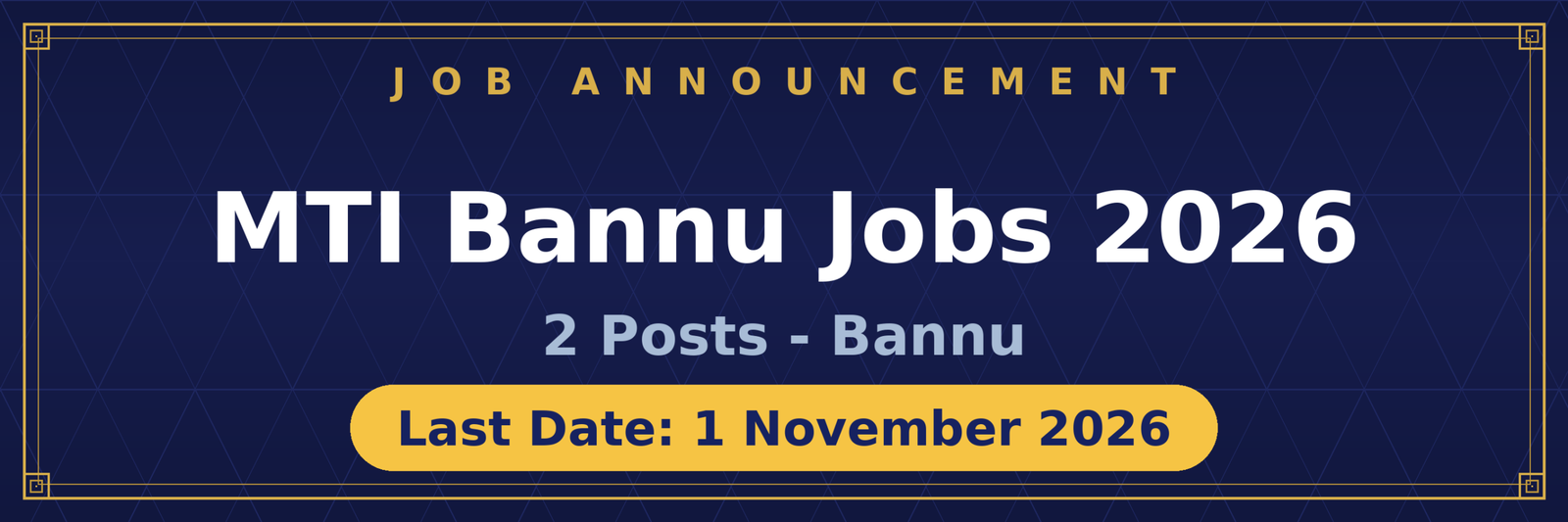 MTI Bannu Jobs 2026 Advertisement