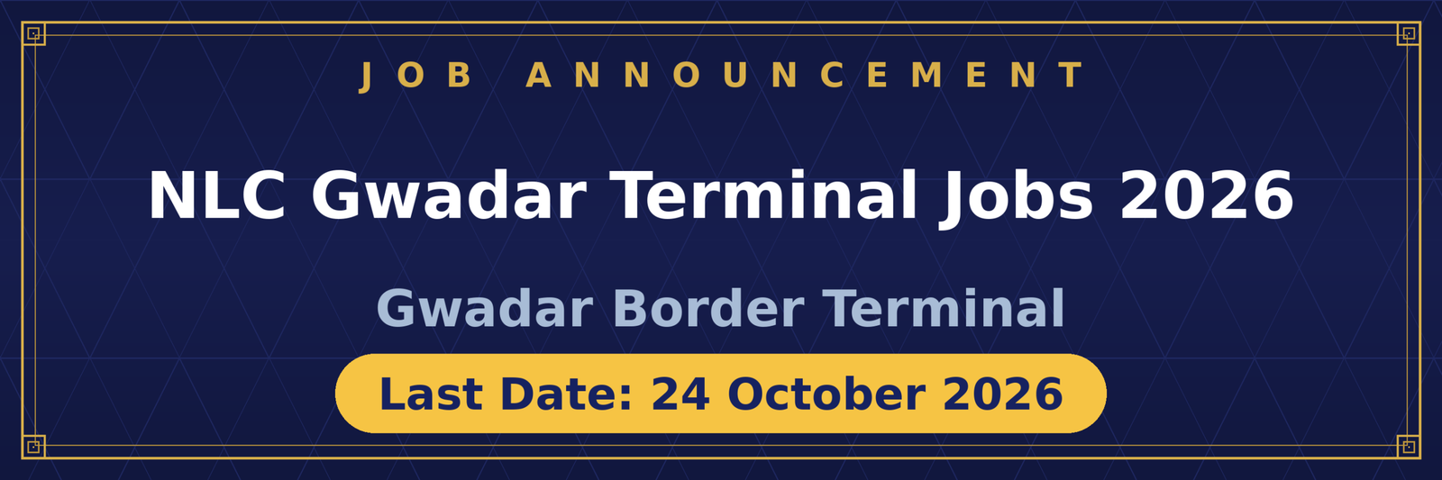 NLC Gwadar Border Terminal Jobs 2026 Advertisement