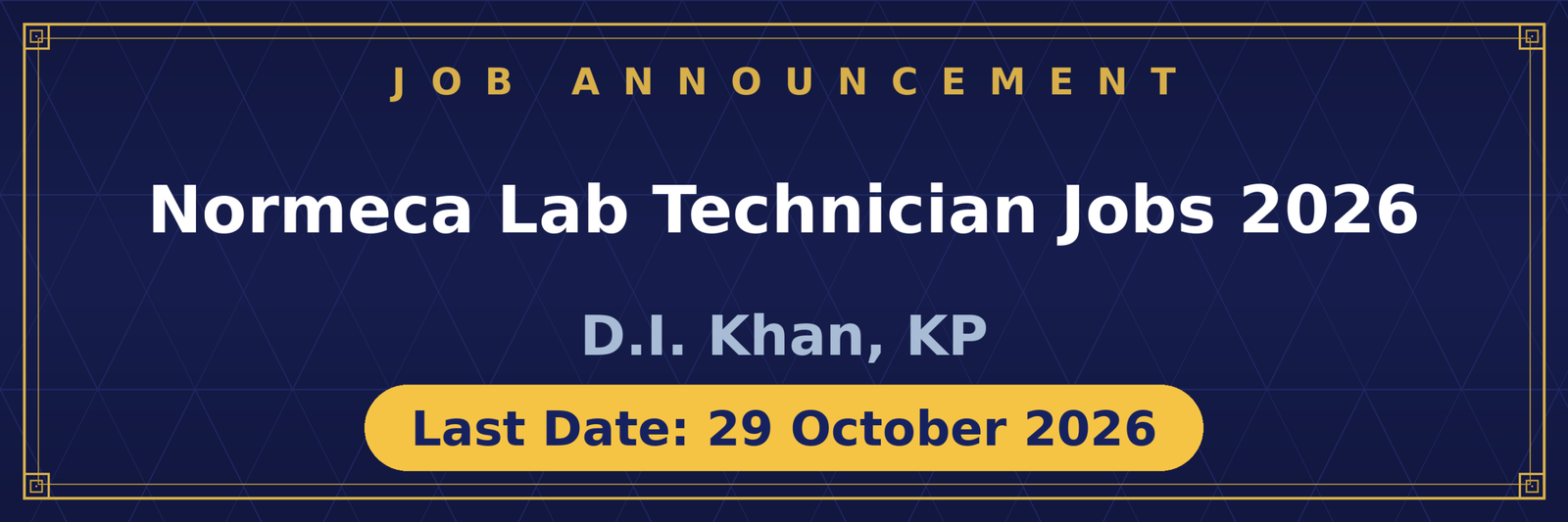 Normeca Lab Technician Jobs 2026 Advertisement
