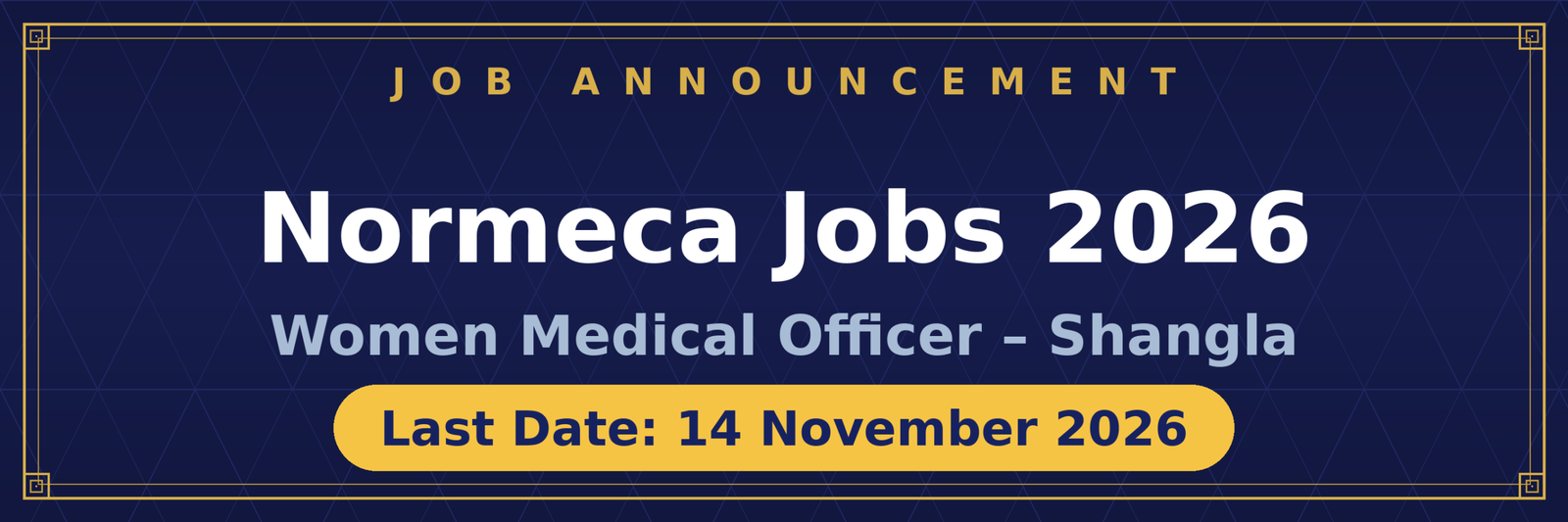 Normeca Women Medical Officer Jobs 2026 Advertisement
