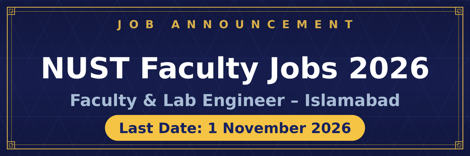 NUST Jobs 2026 Advertisement