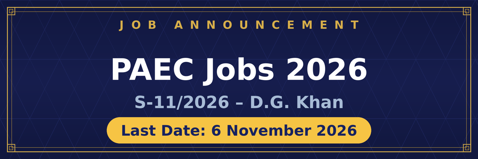 PAEC Jobs 2026 DG Khan Advertisement