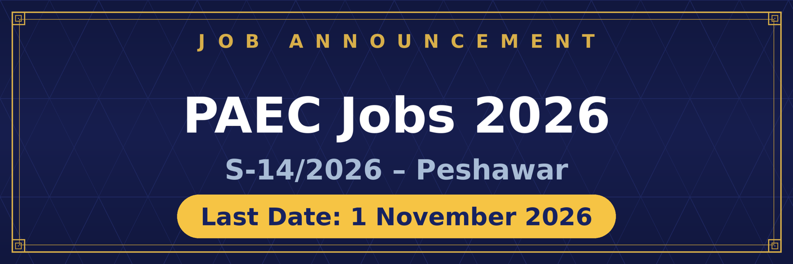 PAEC Jobs 2026 Peshawar Advertisement
