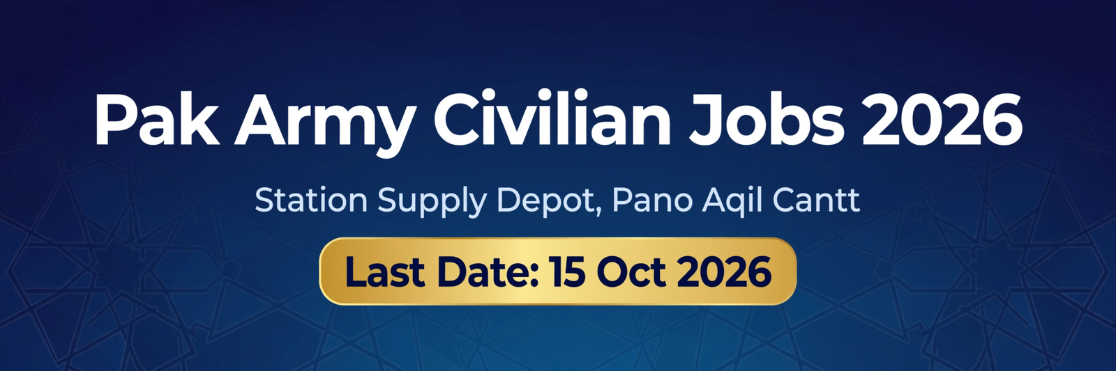 Pak Army Civilian Jobs 2026 – Chowkidar, Naib Qasid, Fireman (Pano Aqil Cantt)