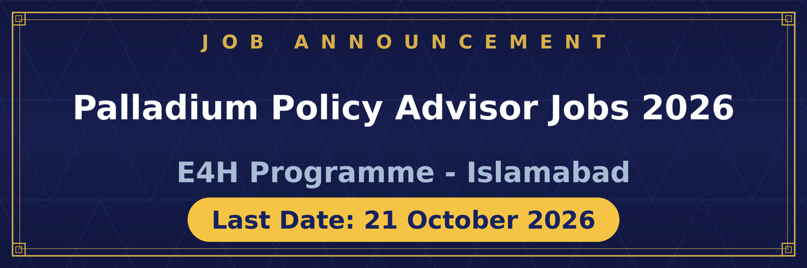 Palladium Policy Advisor Jobs 2026 Advertisement