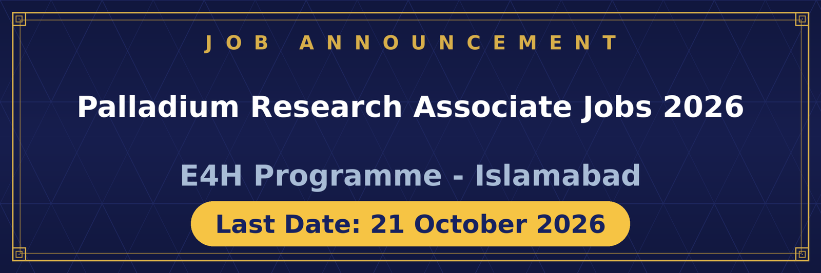 Palladium Research Associate Jobs 2026 Advertisement