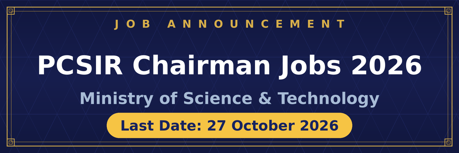 PCSIR Chairman Jobs 2026 Advertisement