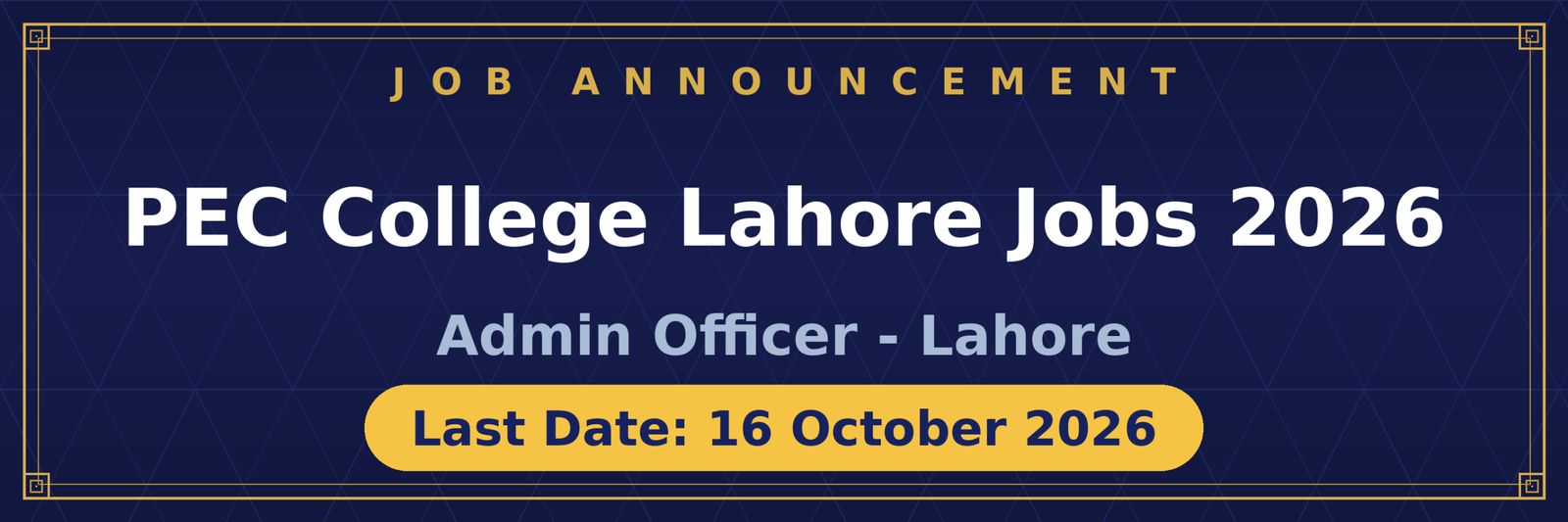 Pakistan Engineering Congress College Lahore Jobs 2026 Advertisement