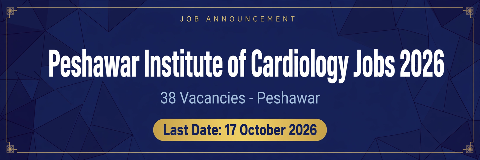 Peshawar Institute of Cardiology Jobs 2026 Advertisement