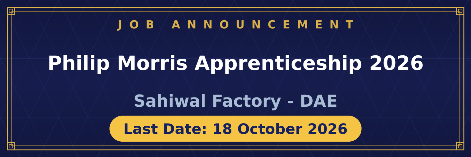 Philip Morris Apprenticeship 2026 Advertisement