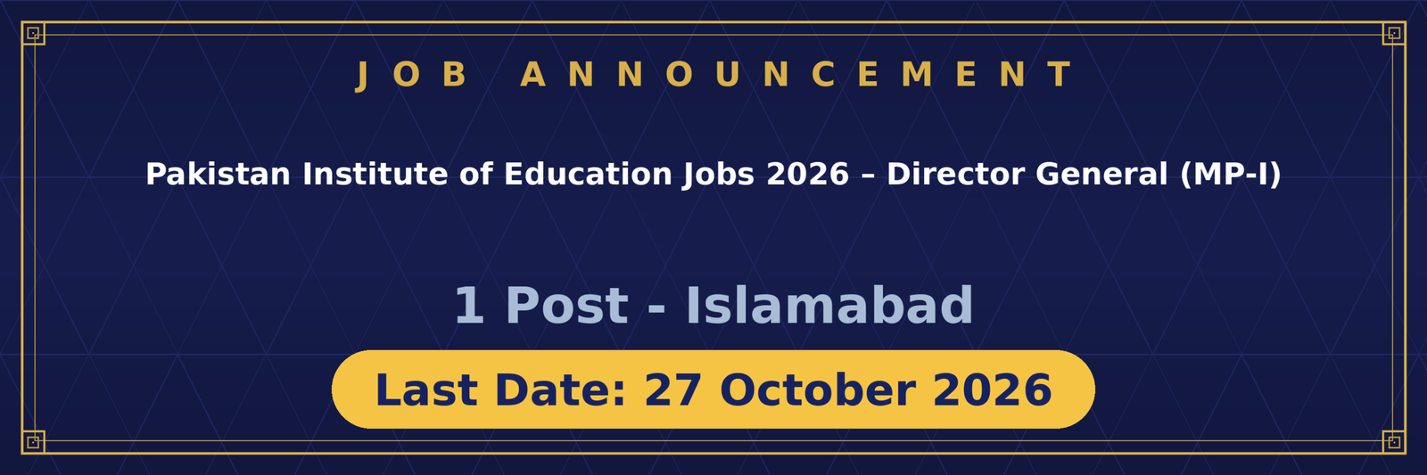 Pakistan Institute of Education Jobs 2026 Advertisement