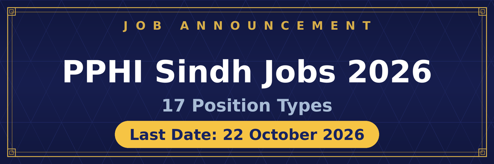 PPHI Sindh Jobs 2026 Advertisement