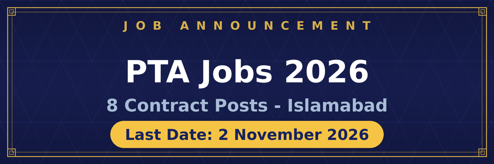 PTA Jobs 2026 Advertisement