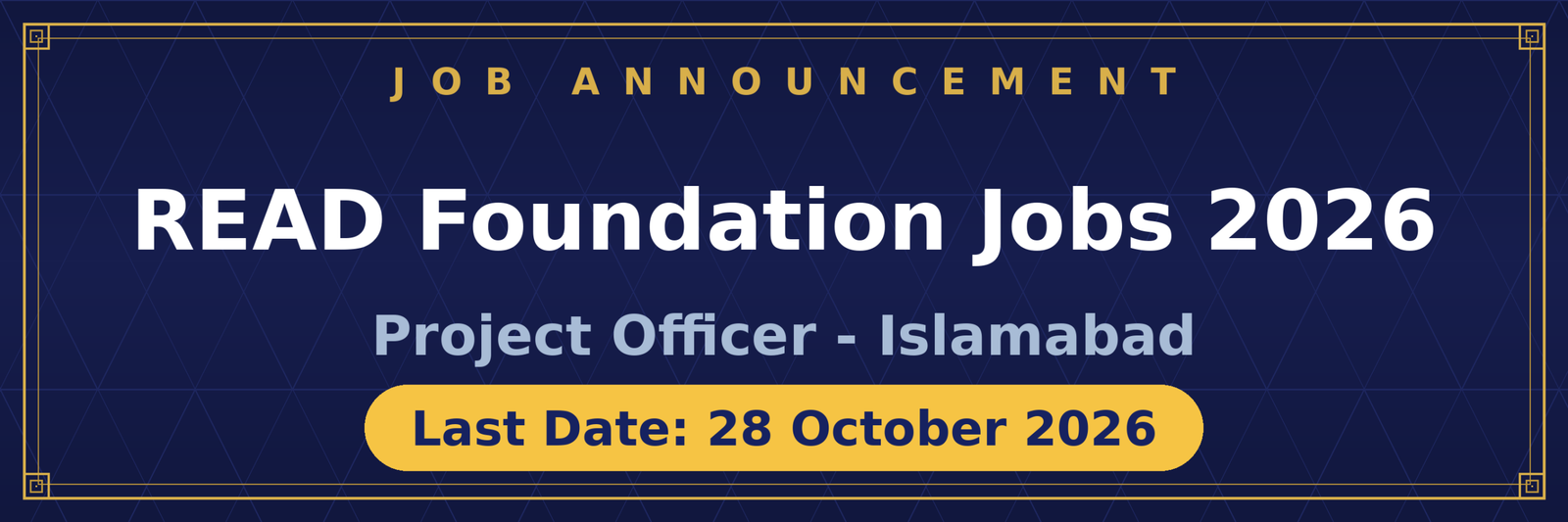 READ Foundation Project Officer Jobs 2026 Advertisement