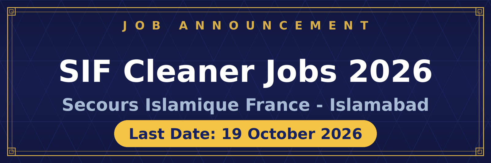 SIF Cleaner Jobs 2026 Advertisement