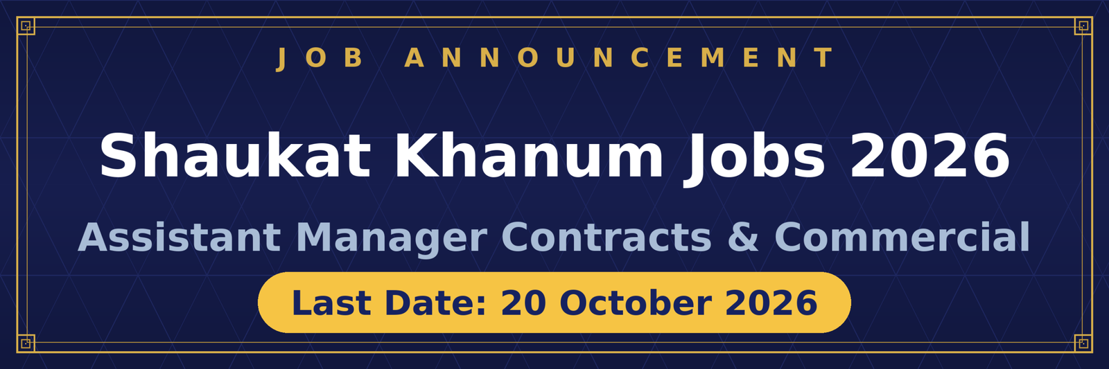 Shaukat Khanum Jobs 2026 Advertisement