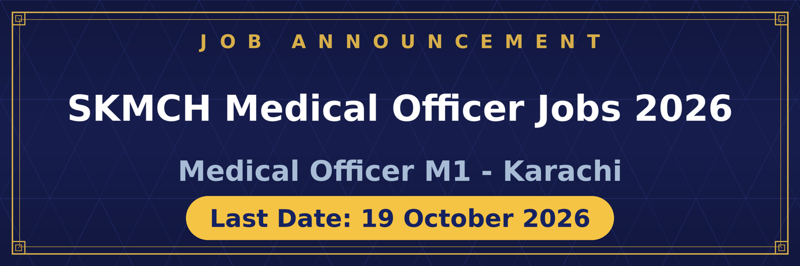 SKMCH Medical Officer Jobs 2026 Advertisement