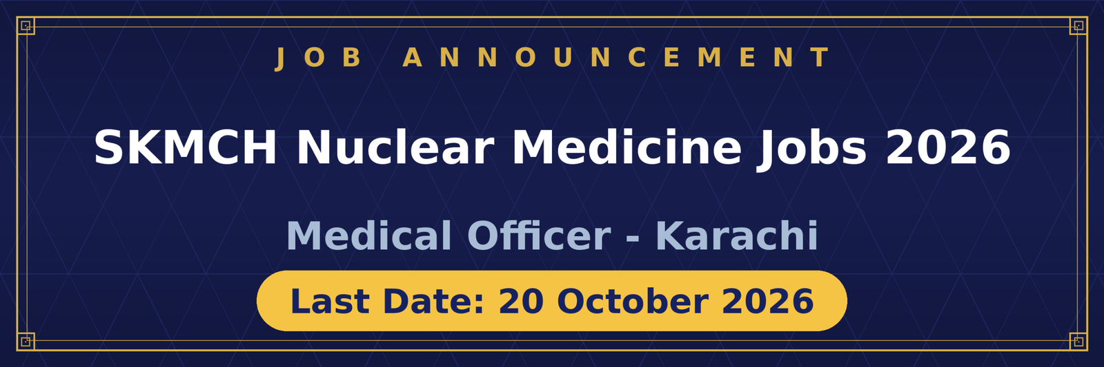 SKMCH Nuclear Medicine Jobs 2026 Advertisement