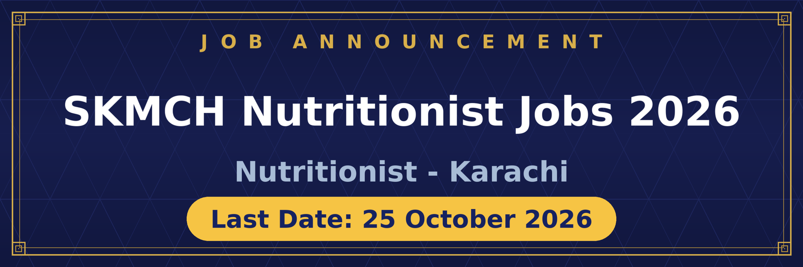 SKMCH Nutritionist Jobs 2026 Advertisement
