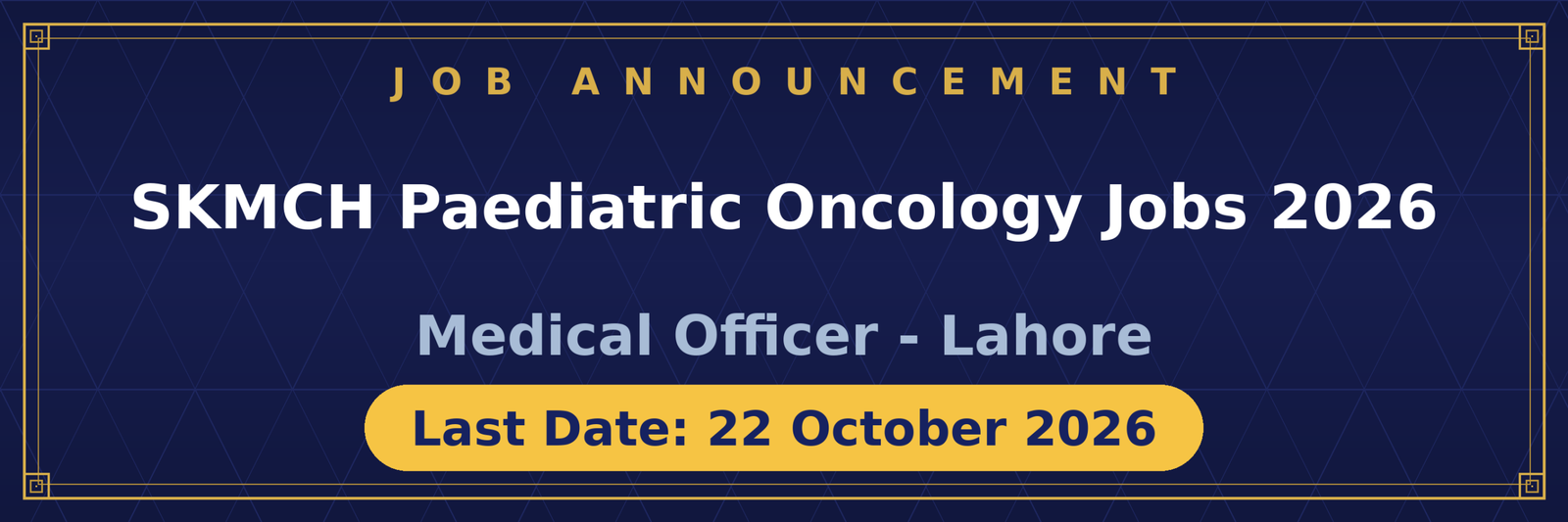 SKMCH Paediatric Oncology Jobs 2026 Advertisement