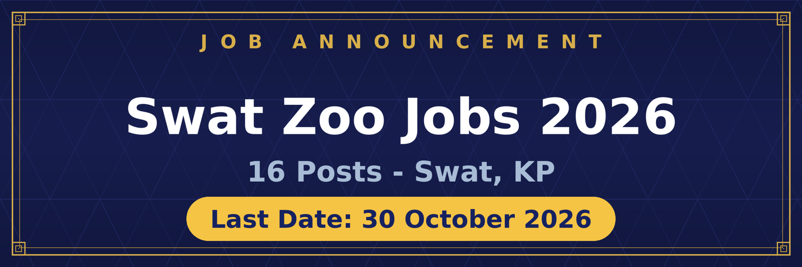 Swat Zoo Jobs 2026 Advertisement