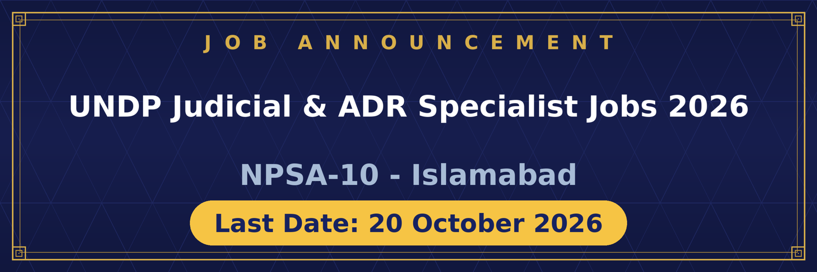 UNDP Judicial & ADR Specialist Jobs 2026 Advertisement