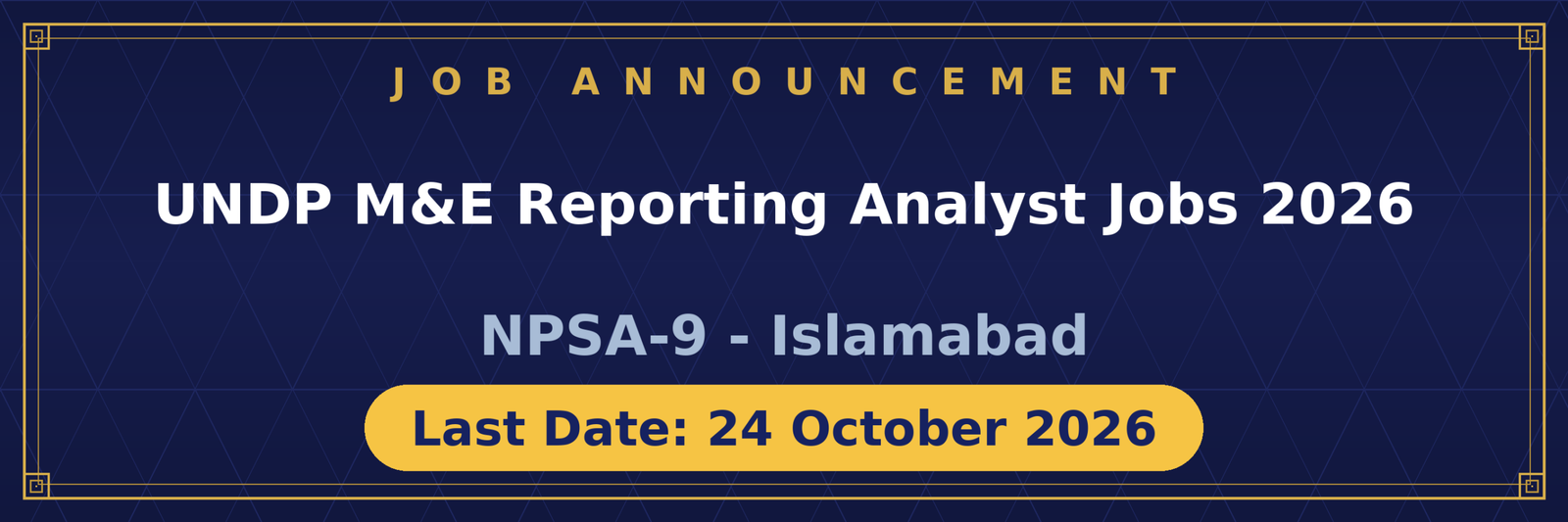UNDP M&E Reporting Analyst Jobs 2026 Advertisement