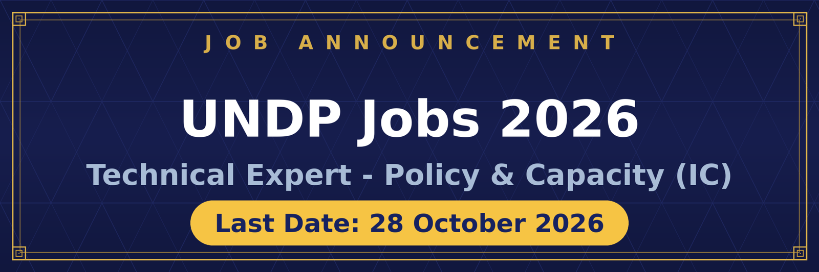 UNDP Jobs 2026 Advertisement