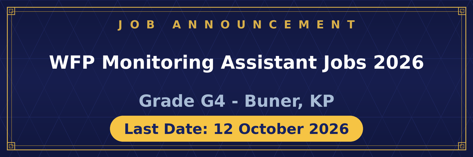 WFP Monitoring Assistant Jobs 2026 Advertisement