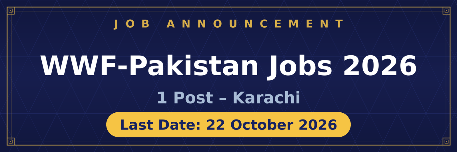 WWF-Pakistan Community Water Stewardship Coordinator Jobs 2026 Advertisement